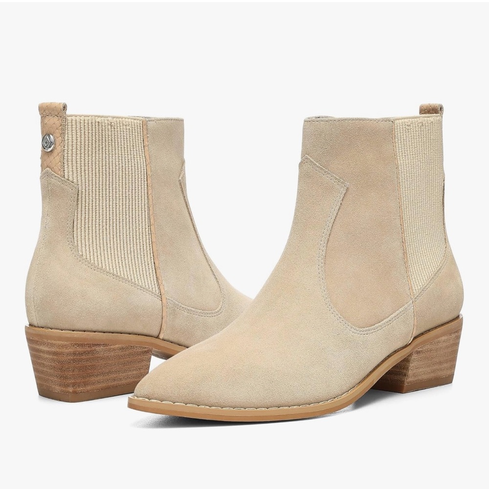 Donald Pliner suede gazzi Women's Beige Ankle Boots size 10 New
